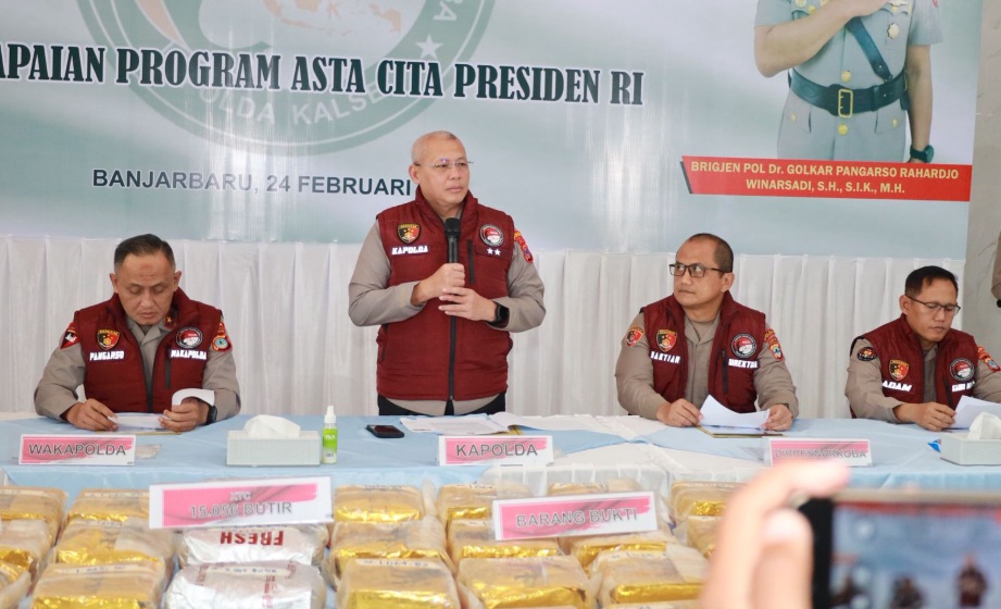 Polda Kalsel Gagalkan Peredaran 29,9Kg Sabu dan 15.056 Butir Ekstasi Jaringan Antarprovinsi