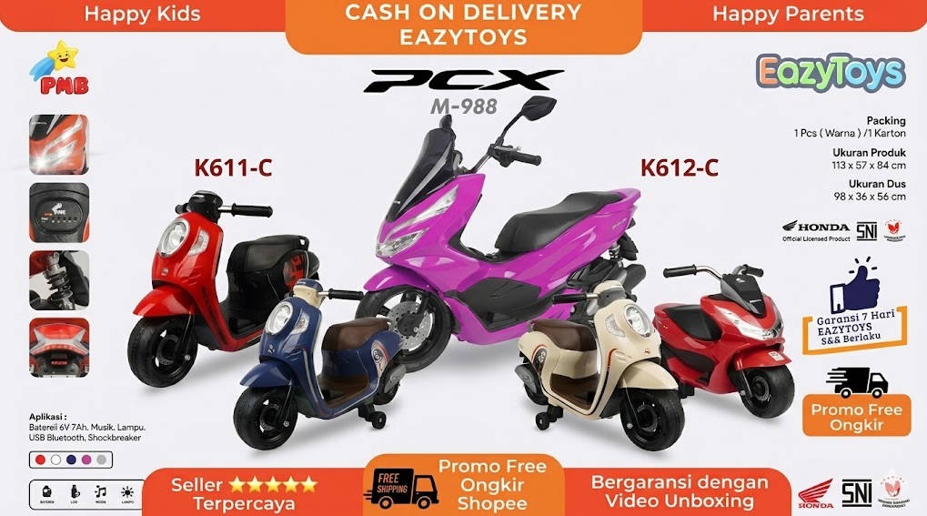 Harga Motor Mainan Anak yang Bisa Dinaiki Pakai Aki